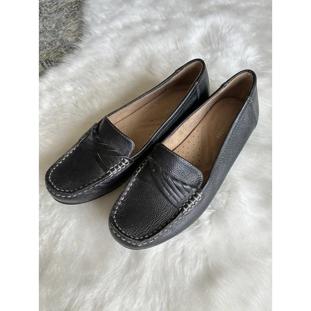 Naturalizer N5 Comfort KEIFER 6‎ M Driving Walking Loafers Black Preowned